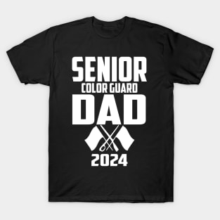 2024 Senior Color Guard dad Class of 2024 Marching Band Flag T-Shirt